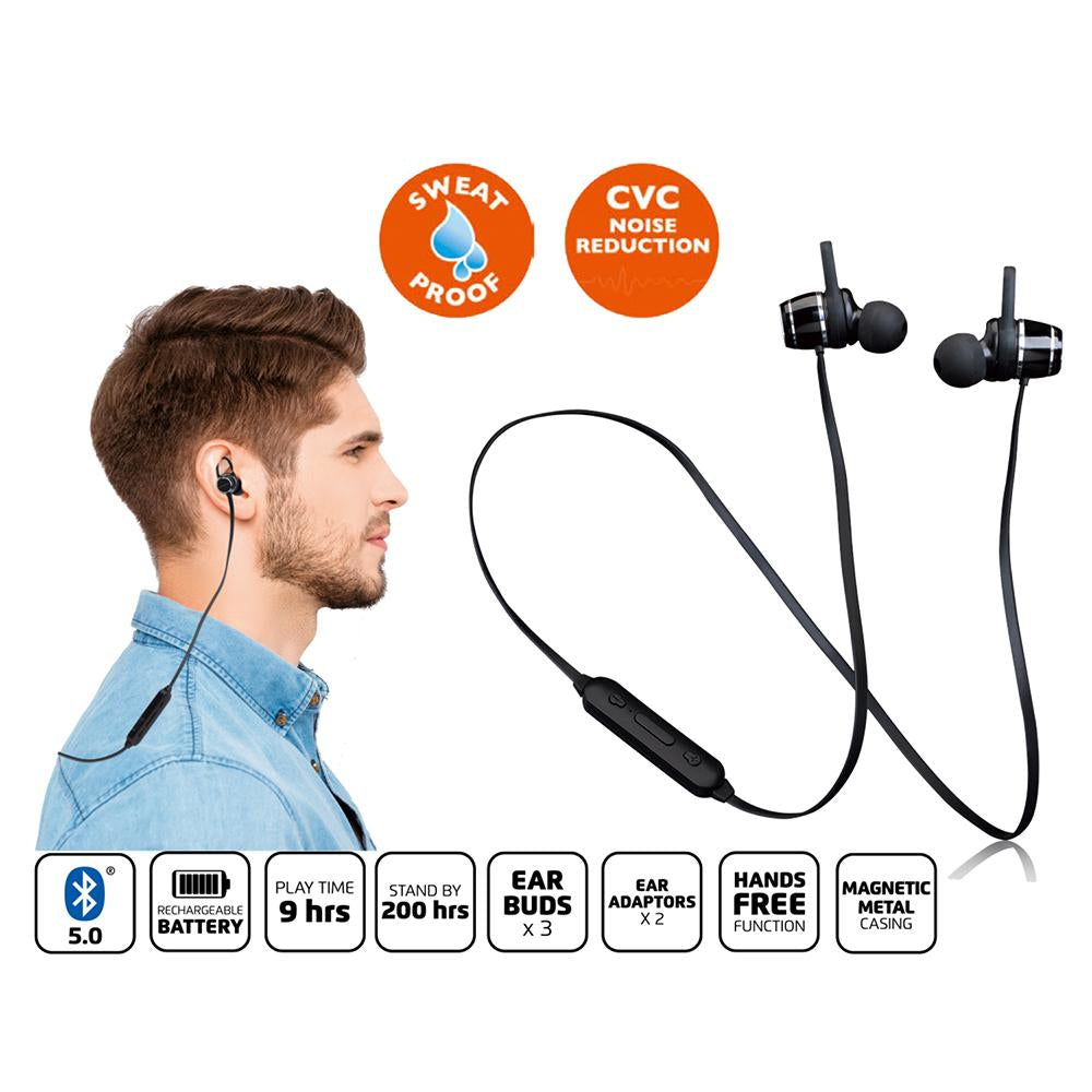 Lenco EPB-030BK In-Ear Kopfhörer – Stereo, BT 5.0, Schwarz
