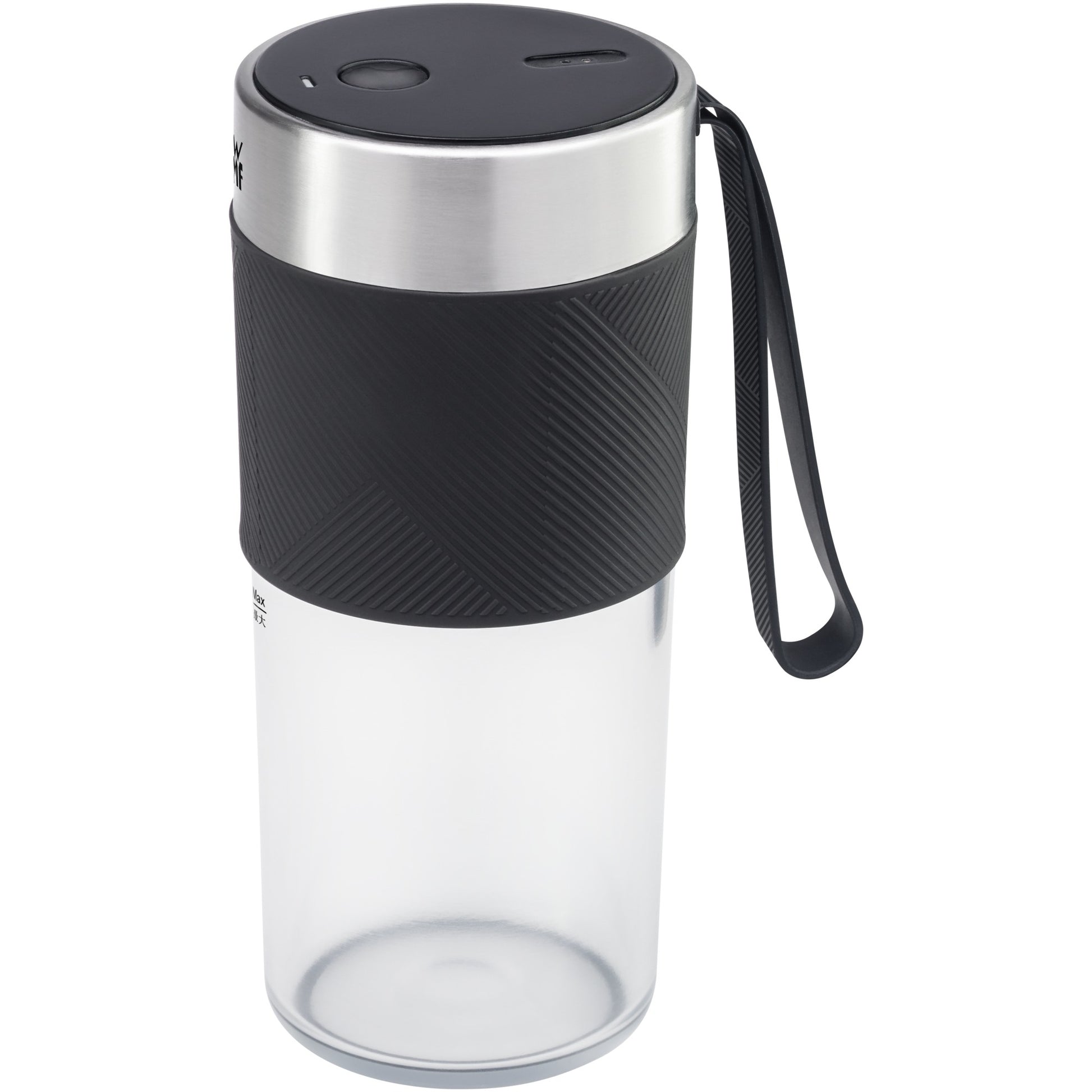 WMF Smoothie-Mixer KITCHENminis 0416700011 – 300 ml, 50 W, Akku – schwarz/edelstahl/transparent