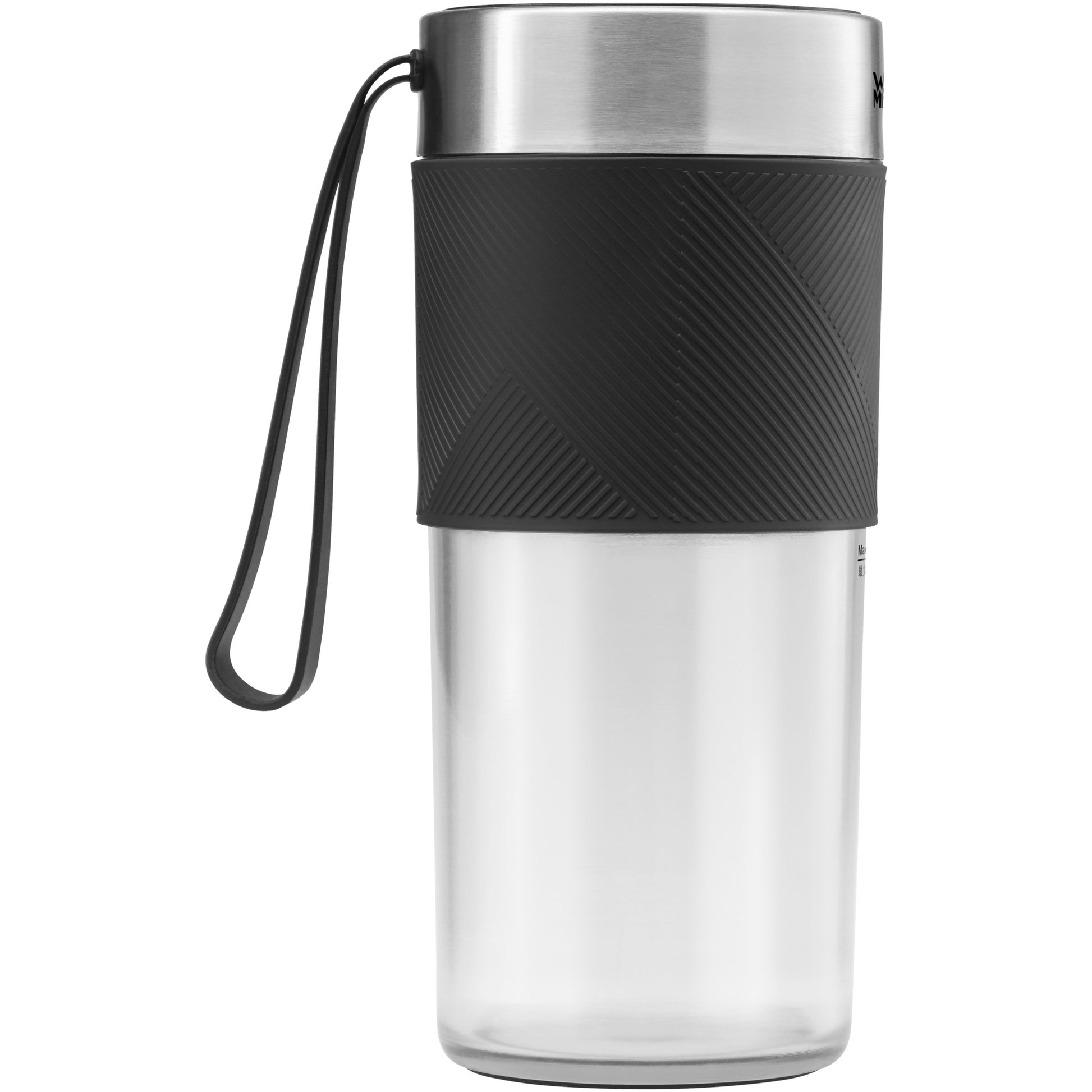 WMF Smoothie-Mixer KITCHENminis 0416700011 – 300 ml, 50 W, Akku – schwarz/edelstahl/transparent