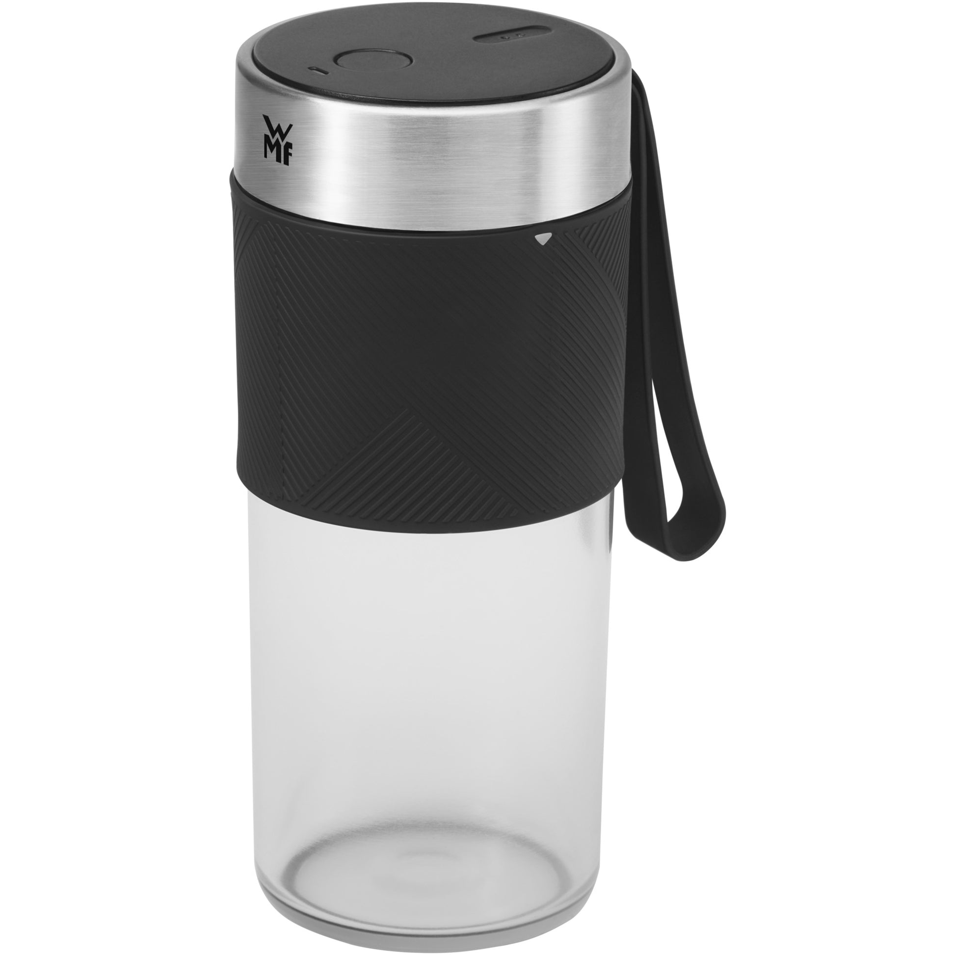 WMF Smoothie-Mixer KITCHENminis 0416700011 – 300 ml, 50 W, Akku – schwarz/edelstahl/transparent