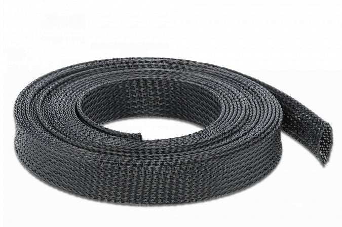 DeLOCK Kabelschlauch, Ø 19 mm × 10 m, selbstschliessend, zuschneidbar, hitzebeständig – schwarz