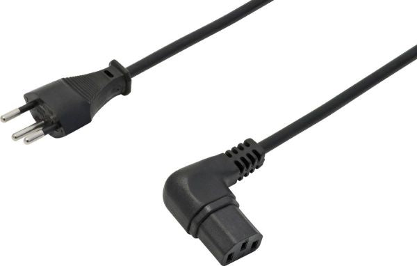 NIWOTRON Netzkabel – T12–IEC C13, 2 m, 10 A, schwarz