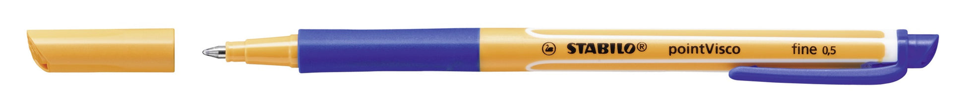 STABILO pointVisco Gelschreiber – blau, 0,5 mm, schnelltrocknend, Kappe