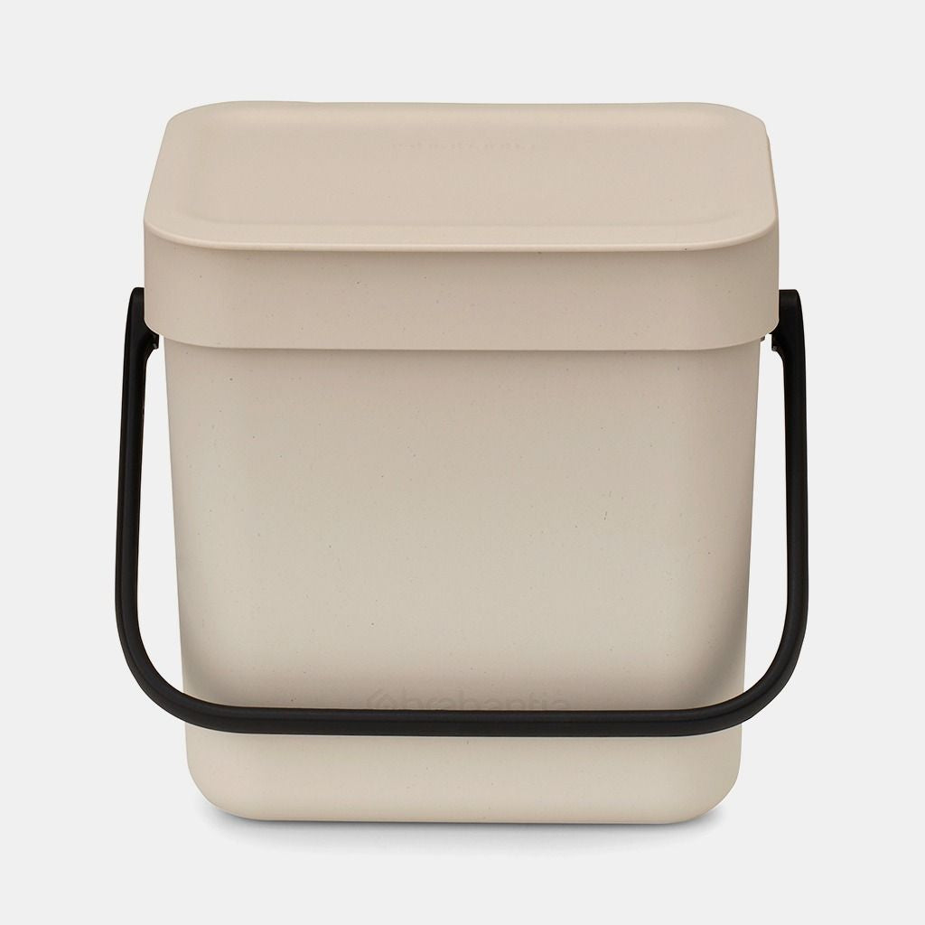 Brabantia Recyclingbox Sort & Go – 3 l – Kunststoff, rechteckig – beige