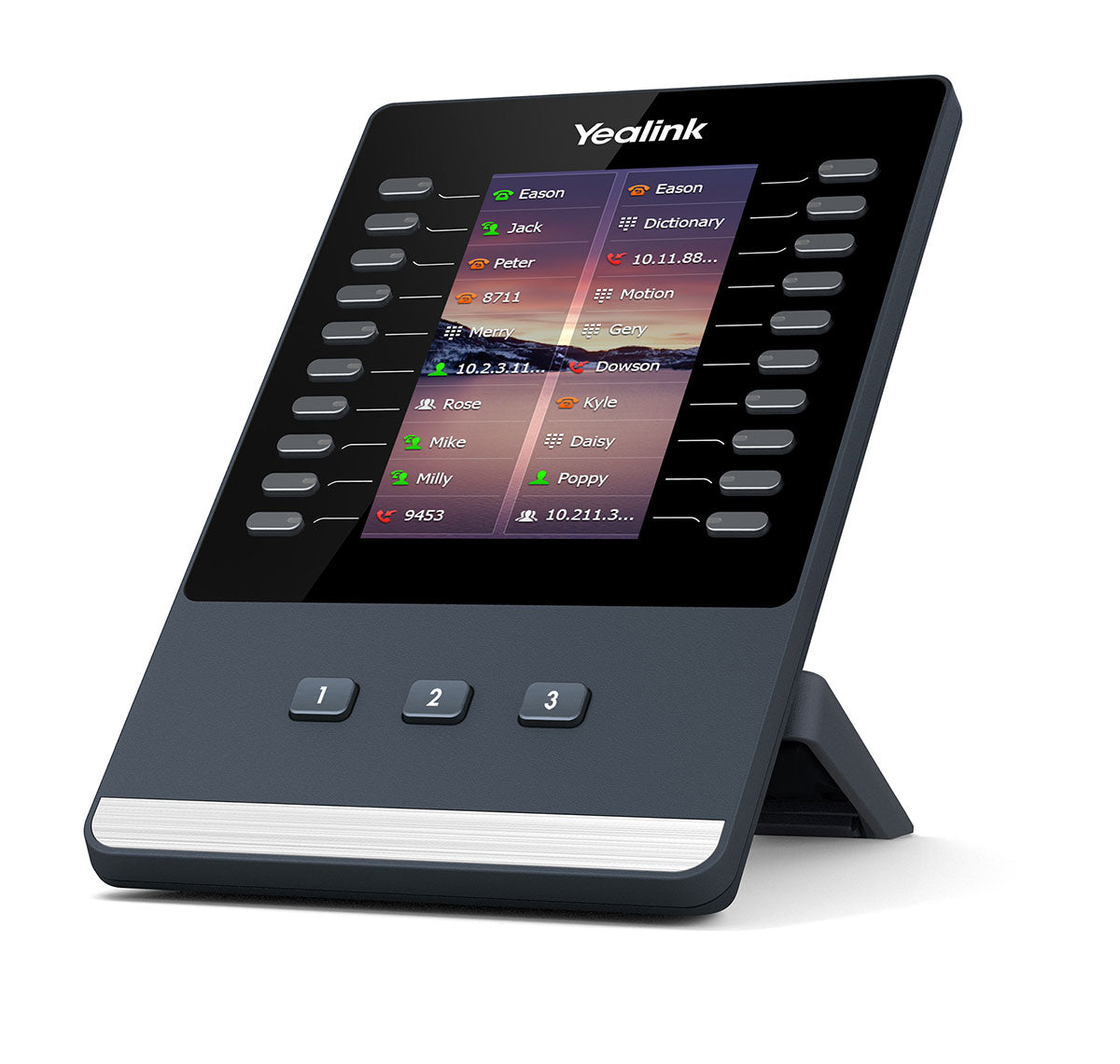 Yealink EXP43 – Erweiterungs-LCD, 23 Tasten, für T43U, T46U und T48U, Schwarz, Grau