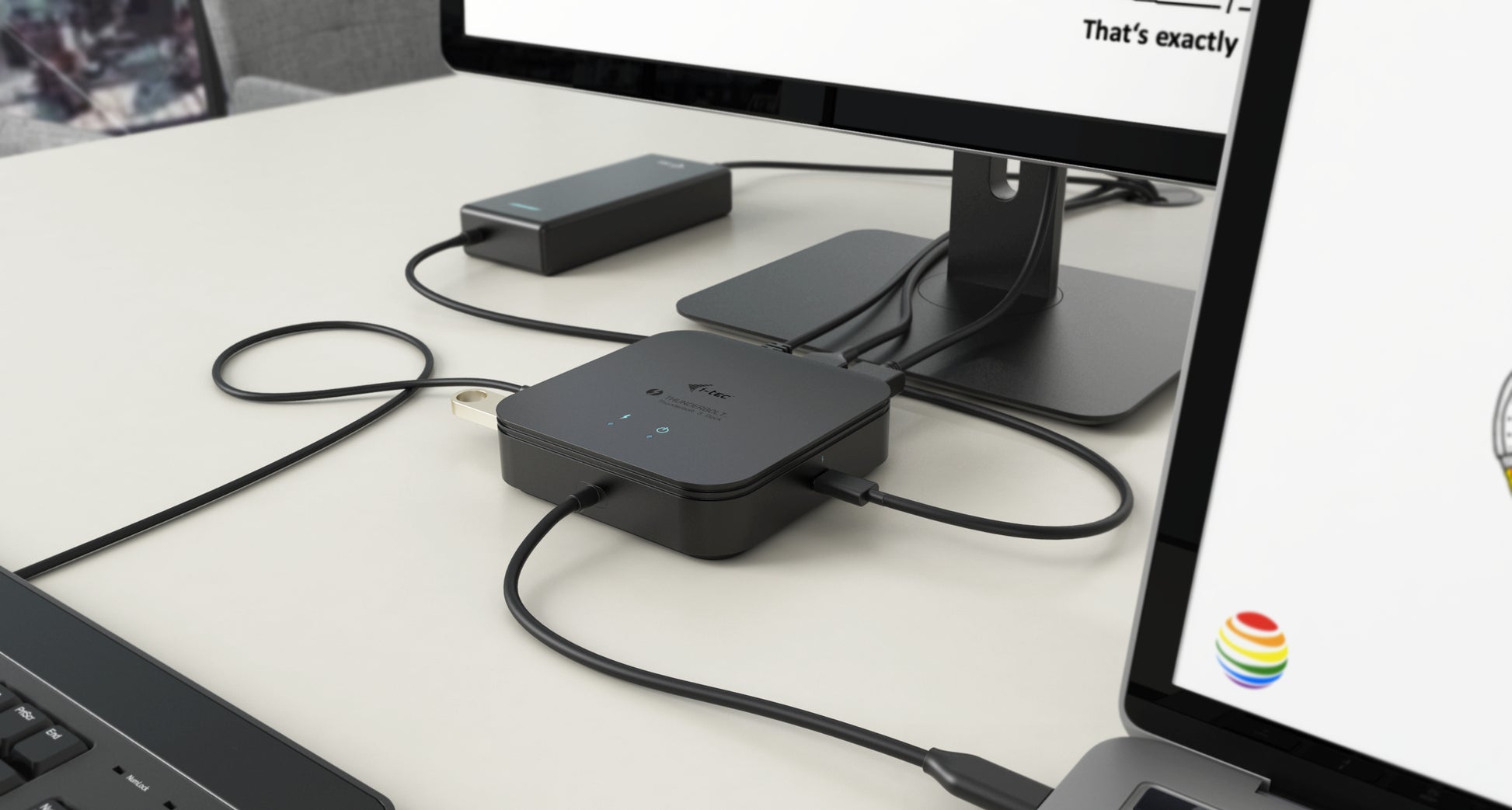 i-tec Dockingstation – Thunderbolt 3, 1× DP, 1× HDMI, 2× USB-A, 1× USB-C, 60 W PD, GbE, für Windows/Mac/Linux