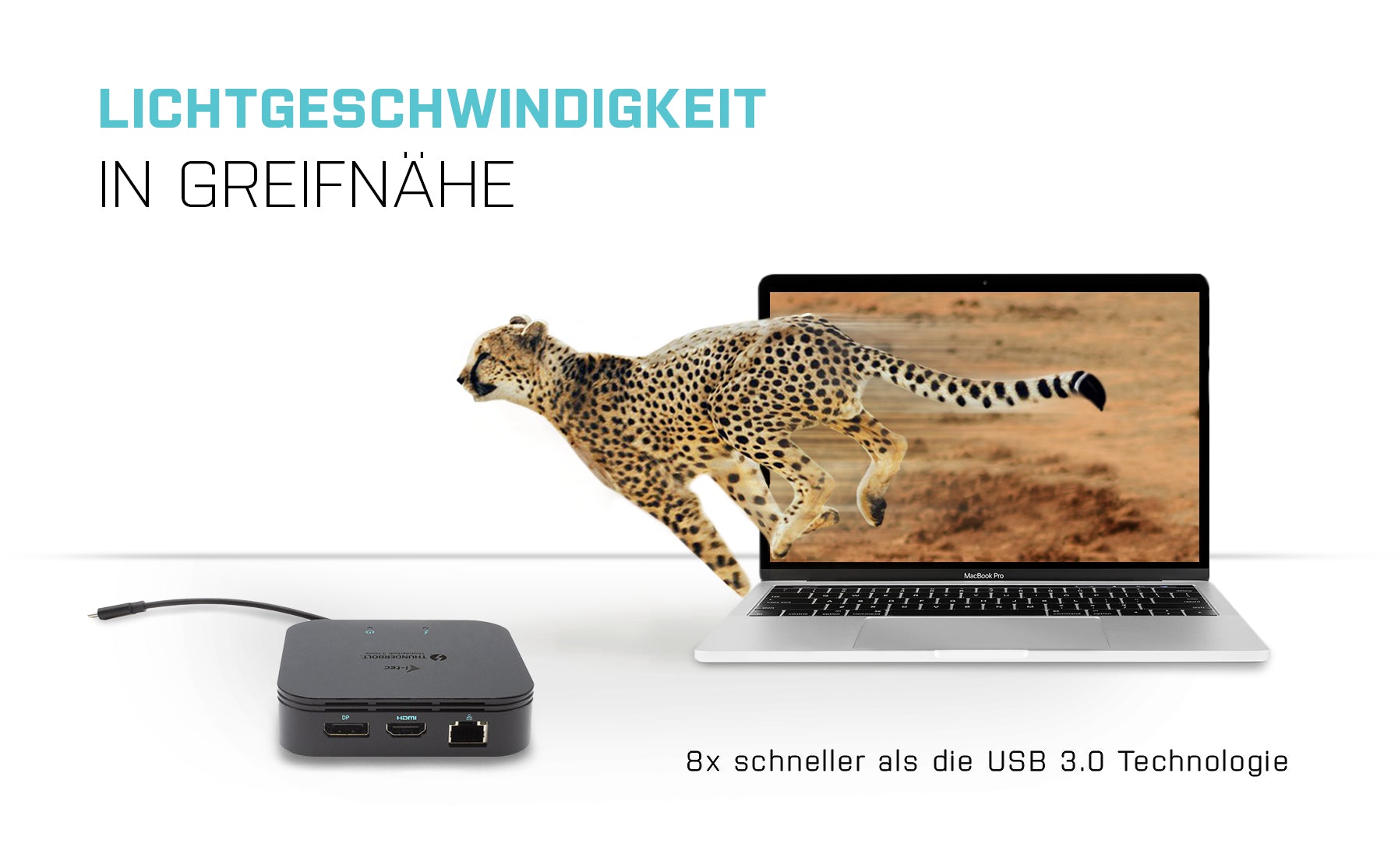 i-tec Dockingstation – Thunderbolt 3, 1× DP, 1× HDMI, 2× USB-A, 1× USB-C, 60 W PD, GbE, für Windows/Mac/Linux