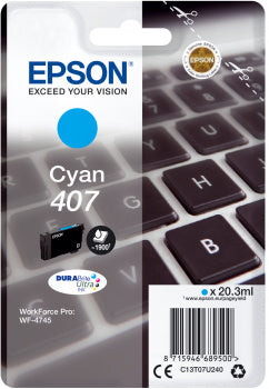 Epson T07U240XL Cyan Tintenpatrone (Original) – 1'900 Seiten – für WorkForce Pro WF-4745DTWF