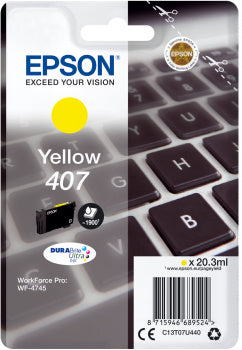 Epson T07U440XL Gelbe Tintenpatrone (Original) – 1'900 Seiten – für WorkForce Pro WF-4745DTWF