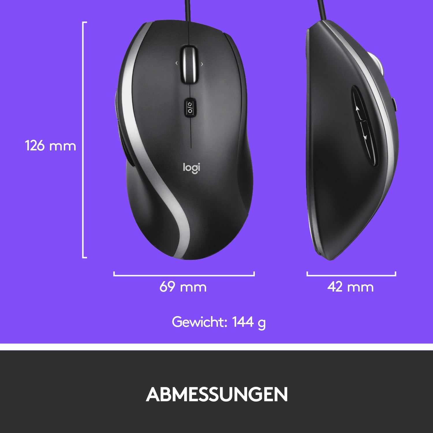 Logitech M500s Maus – kabelgebunden, schwarz