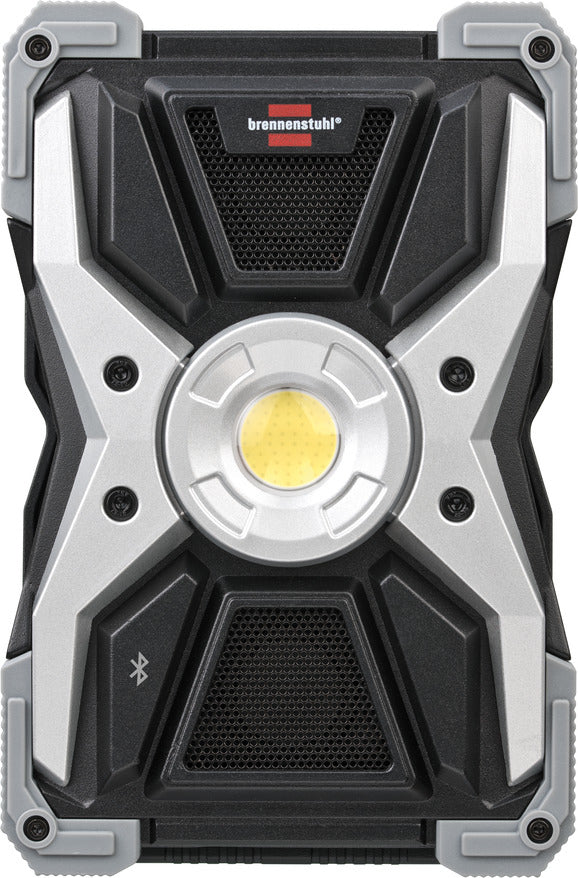 Brennenstuhl Arbeitsstrahler – Akkubetrieb – Bluetooth – mit Lautsprecher, dimmbar – Schwarz – Metall