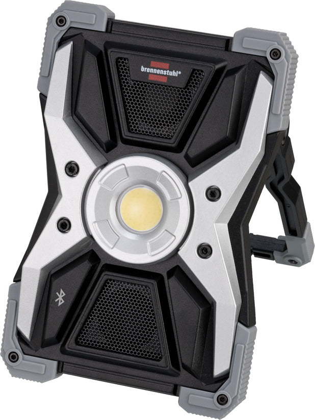 Brennenstuhl Arbeitsstrahler – Akkubetrieb – Bluetooth – mit Lautsprecher, dimmbar – Schwarz – Metall