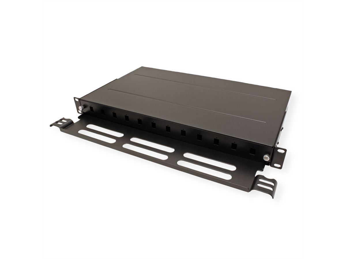 ROLINE Patchpanel LWL – 12× SC-Simplex oder LC-Duplex, 19", 1U, schwarz
