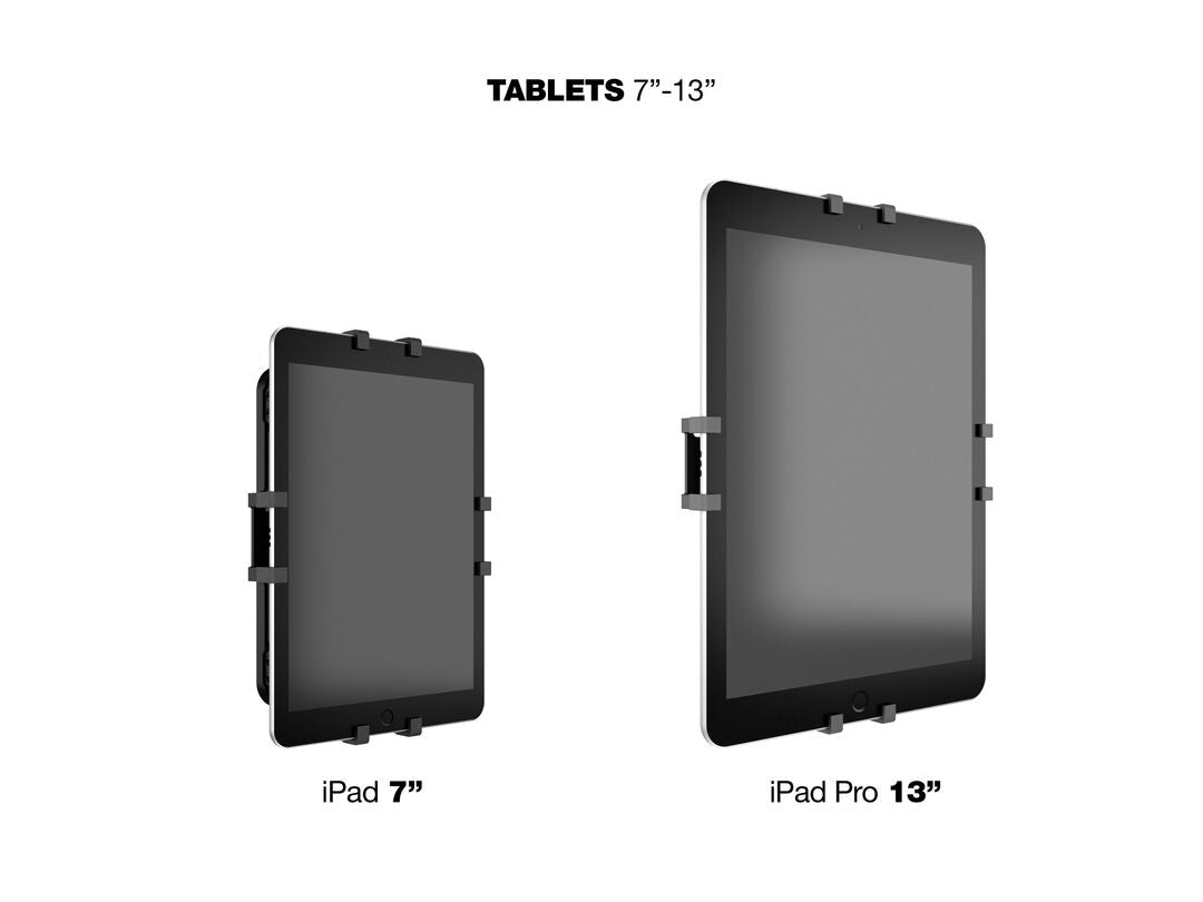 Multibrackets Tablet-Tischhalterung für iPad – bis 13", abschliessbar, VESA 75×75 – Schwarz