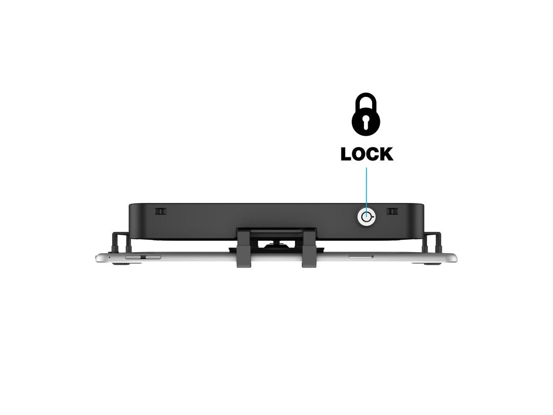 Multibrackets Tablet-Tischhalterung für iPad – bis 13", abschliessbar, VESA 75×75 – Schwarz