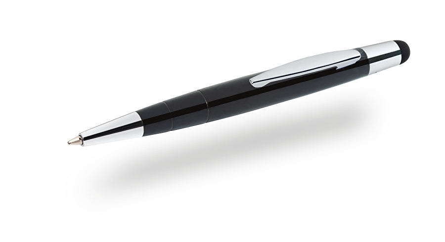 Wedo Touch Pen Mini 2-in-1 26115001 Kugelschreiber – für Smartphones und Tablets, Blau, Dreh, Schwarz