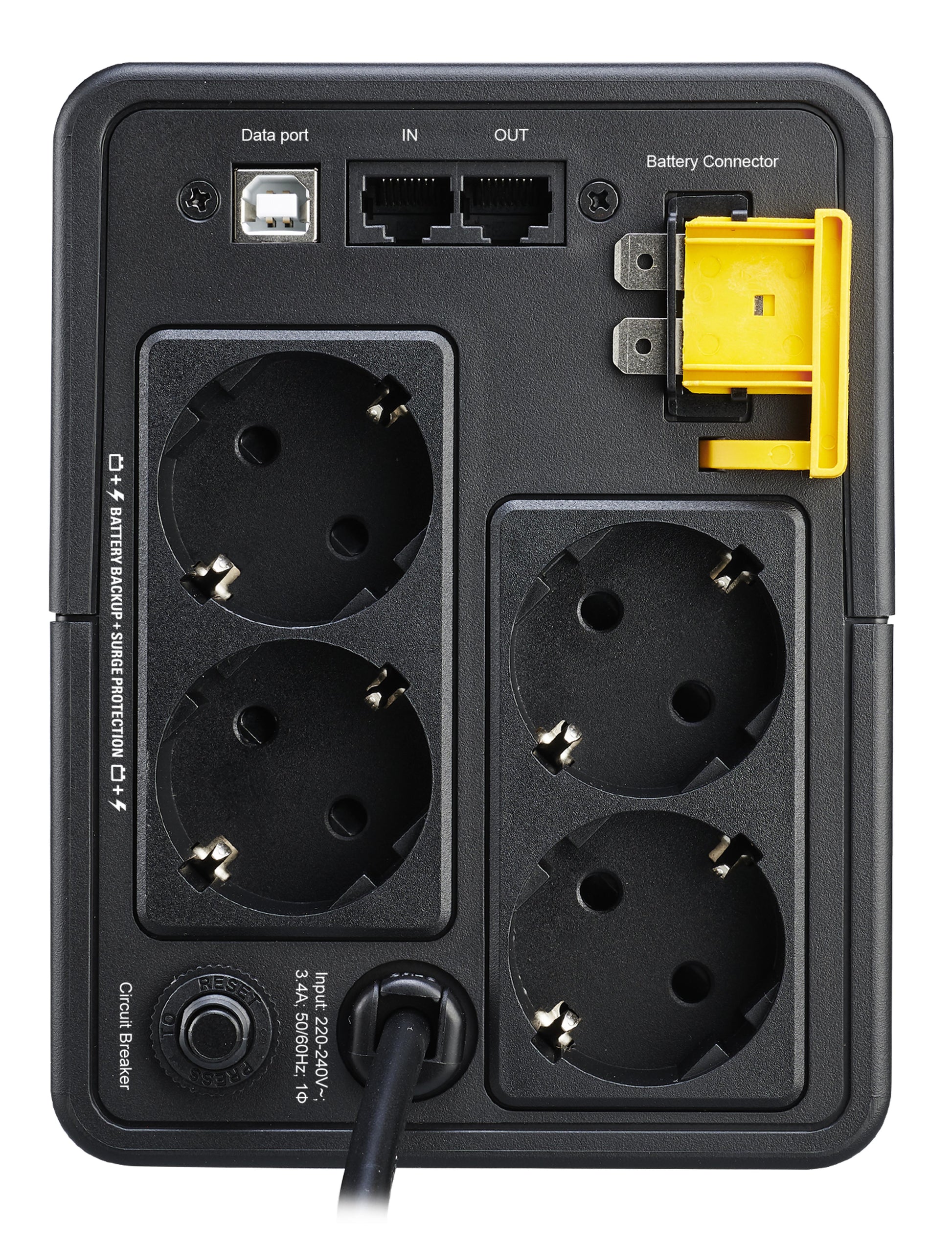 APC BX750MI-GR USV 0,75 kVA/410 W Line-Interaktiv – Kompakt – Schuko×4 (Typ F), USB-B×1
