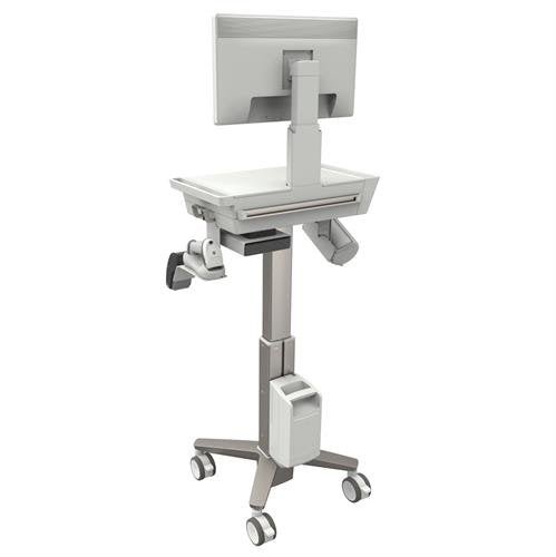Ergotron CareFit Slim 2.0 – Computerwagen mit LCD-Arm, bis 27", VESA 75×75/100×100, Gold/Weiss