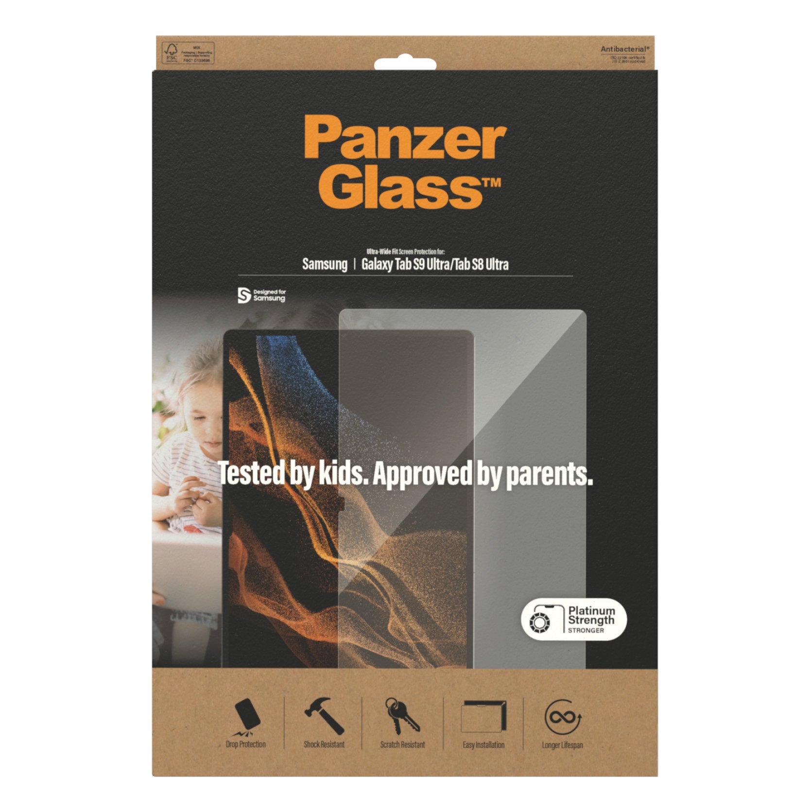 PanzerGlass Displayschutz, gehärtetes Glas – für Galaxy Tab S9 Ultra/S8 Ultra – 1er-Pack
