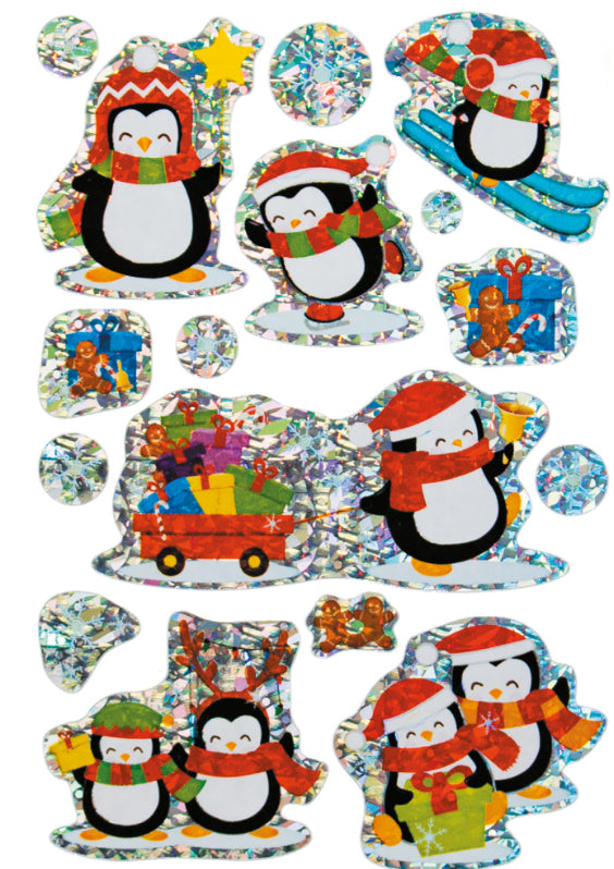 HERMA Schmucketiketten Winter Pinguine – 8 Stück – permanent