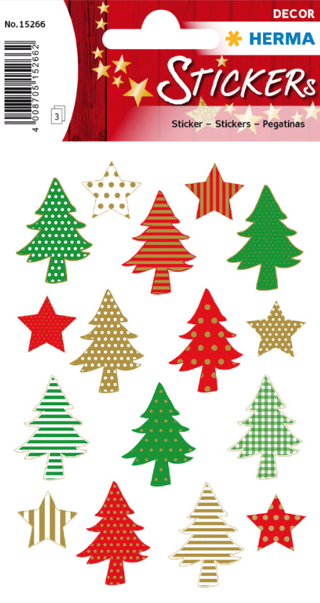 HERMA Schmucketiketten, Oh Tannenbaum – 84 × 120 mm – sortiert – 3 Blatt