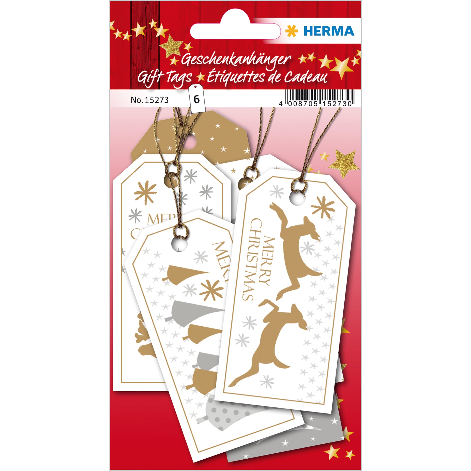 HERMA Geschenkanhänger – Weihnachten – 6 Anhänger – Papier – 40 × 80 mm