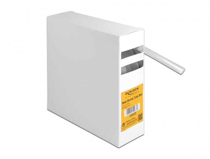DeLOCK Schrumpfschlauch-Set, Ø 9,5 mm × 10 m, Schrumpfungsrate 2:1, Polyolefin – transparent