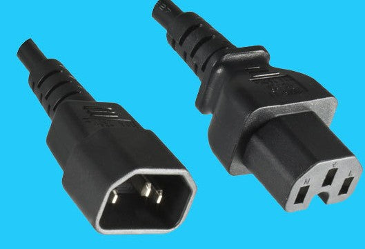 Diggelmann Netzkabel, IEC C14 auf IEC C15, 3 m, Schwarz