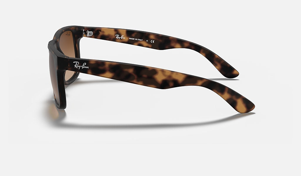 Ray-Ban Sonnenbrille JUSTIN Rubber Light Havana – Braune Gläser, Kategorie 3, Nylon, 55 mm