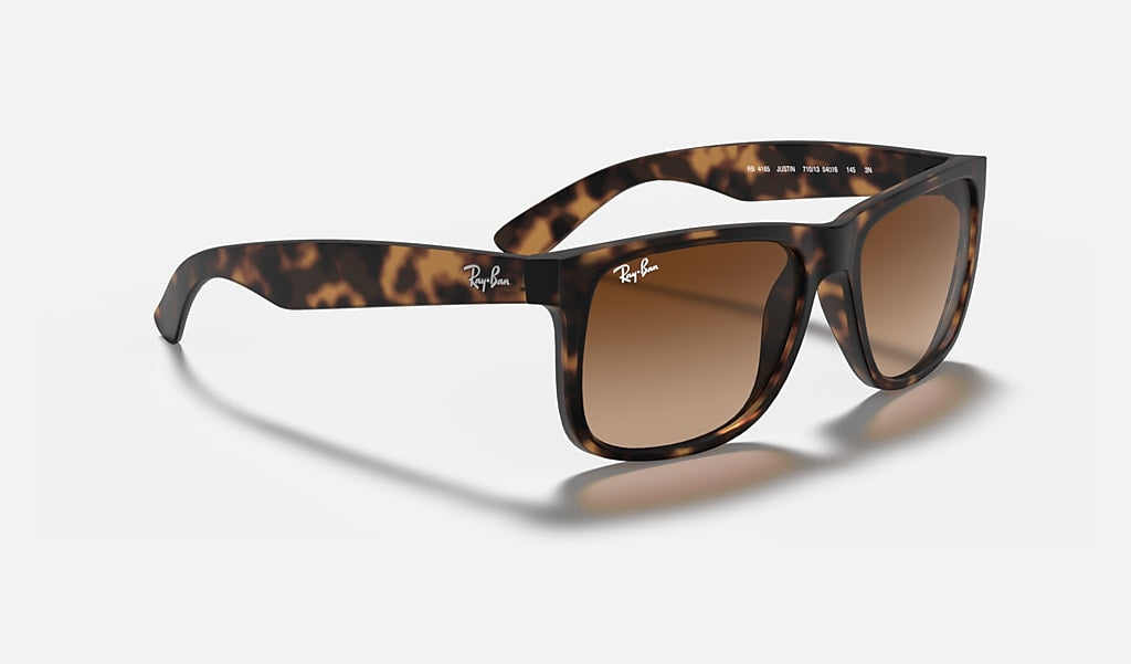 Ray-Ban Sonnenbrille JUSTIN Rubber Light Havana – Braune Gläser, Kategorie 3, Nylon, 55 mm