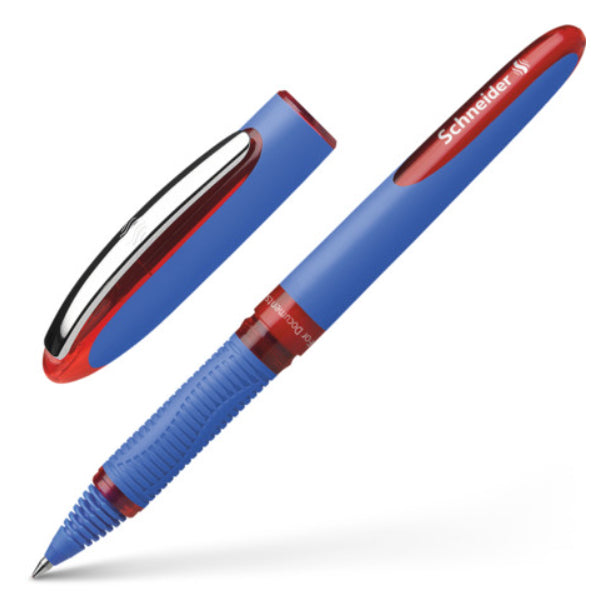 Schneider Schreibgeräte Schneider One Hybrid C – Tintenroller, 0,5 mm, rot, dokumentenecht, wasserfest, Kunststoff, blau/rot – 10 Stk.