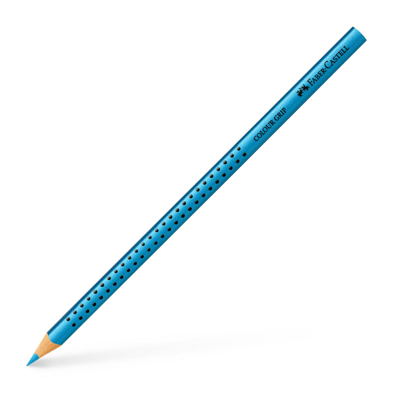 Faber-Castell Aquarellfarbstift Colour Grip – Dreikant, Einzelstift Blau Metallic