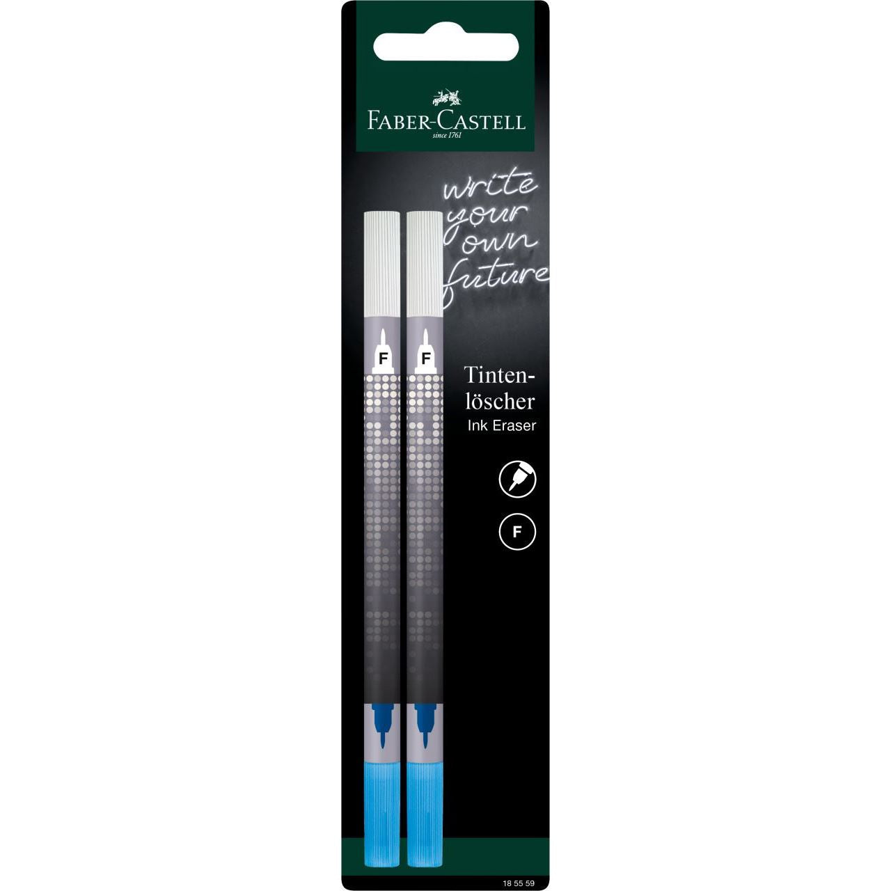 Faber-Castell Tintenlöscher – fein – blau – Blister 2 Stk.