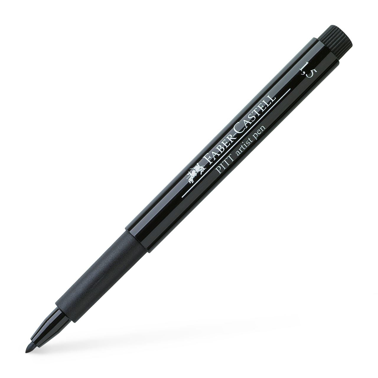 Faber-Castell PITT artist pen Pigment Marker – Rundspitze, 1,5 mm, wasserfest, schwarz