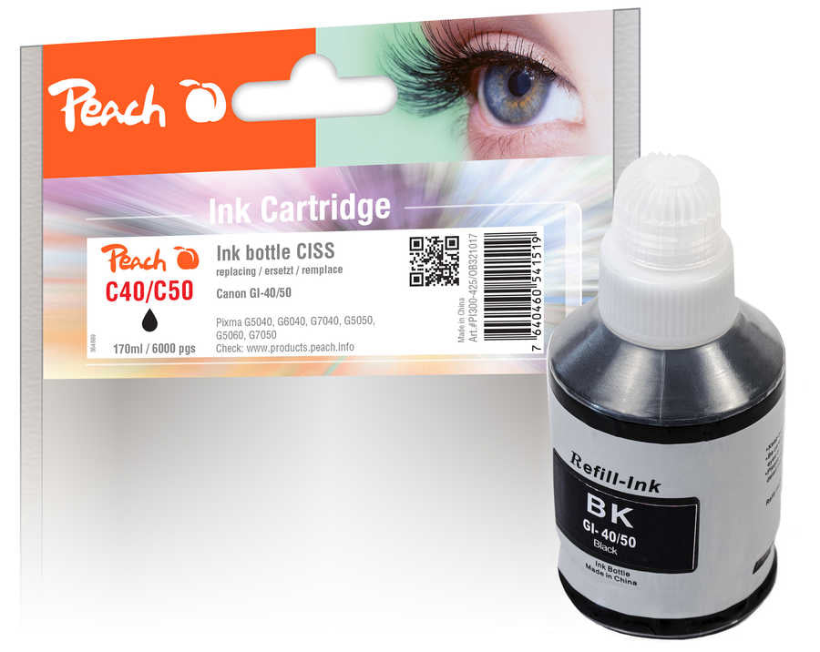 Peach Tinte Canon GI-40/50 – Pigmenttinte, 170 ml