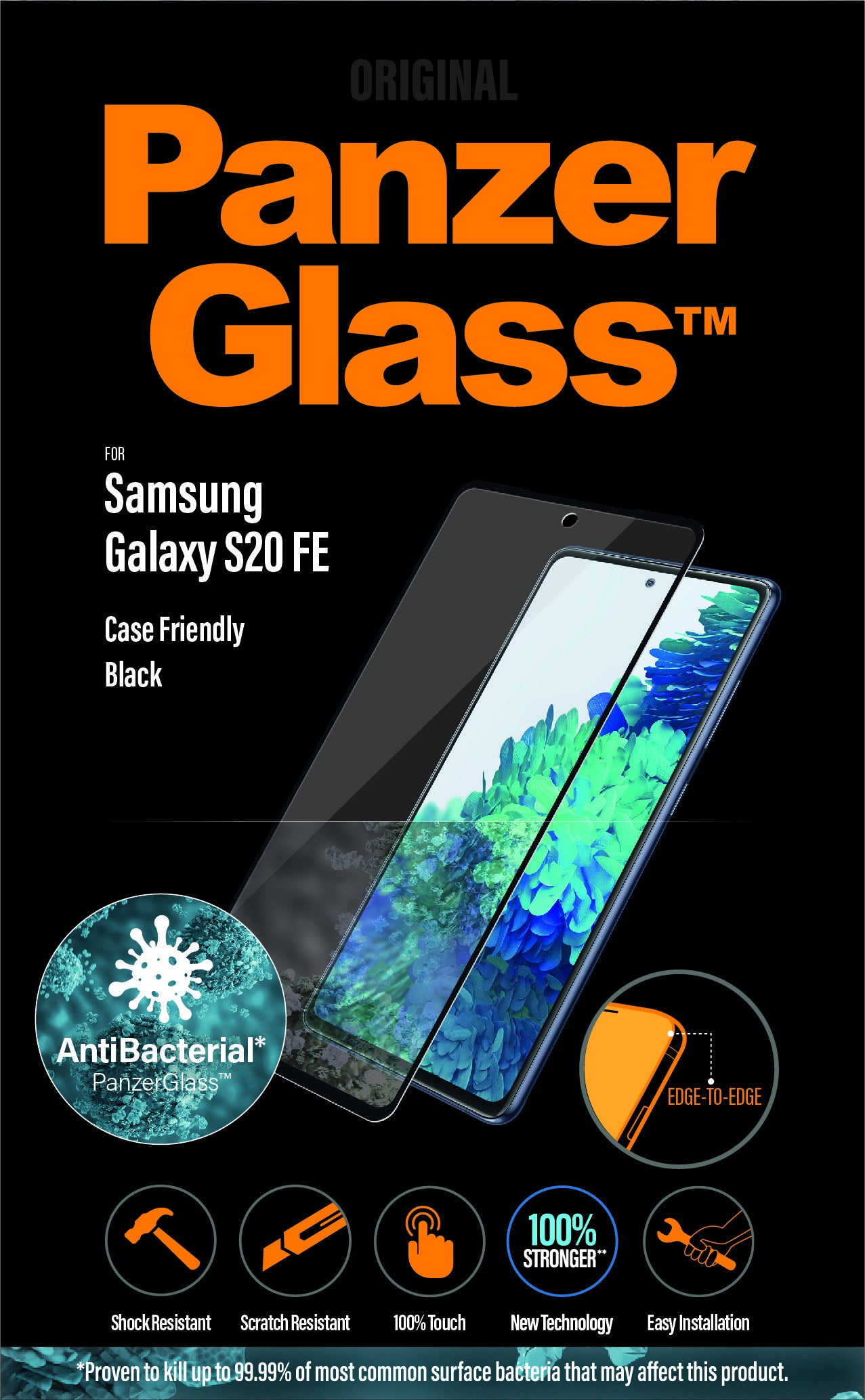 PanzerGlass Displayschutzglas – für Samsung Galaxy S20 FE/S20 FE 5G, Hartglas, Transparent – 1er-Pack