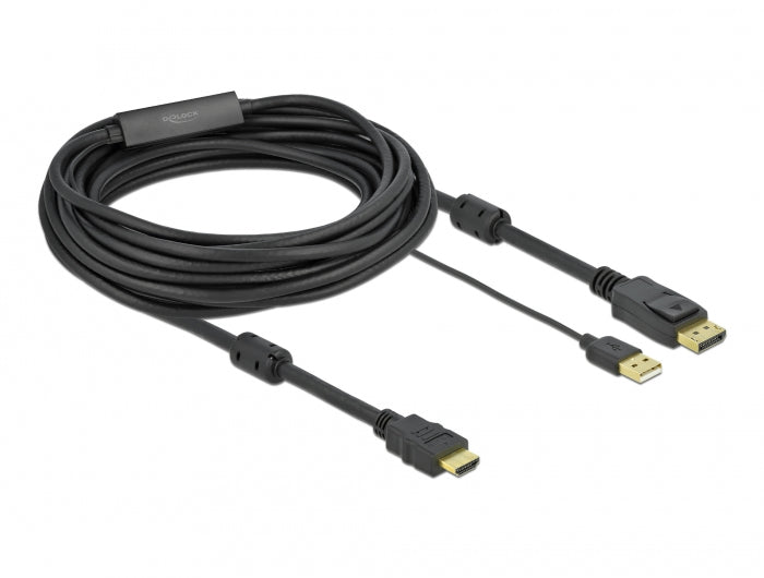 DeLOCK HDMI auf DisplayPort Adapter, DP 1.2, 4K@30 Hz, 7 m, USB-A Stromversorgung
