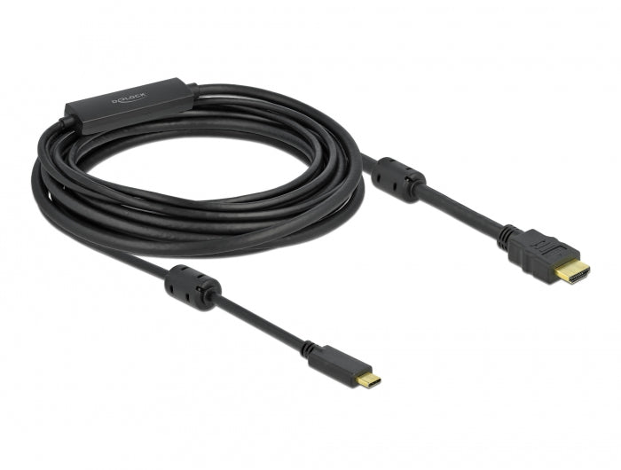 DeLOCK USB-C zu HDMI Kabel – 4K (3840 × 2160) @ 120 Hz, HDMI 2.1, 7 m, aktiv, Schwarz