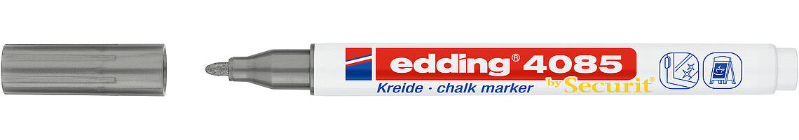 Edding Kreidemarker 4085 – Rund, 1–2 mm – Silber – für Fenster, Glas, Tafeln + weitere