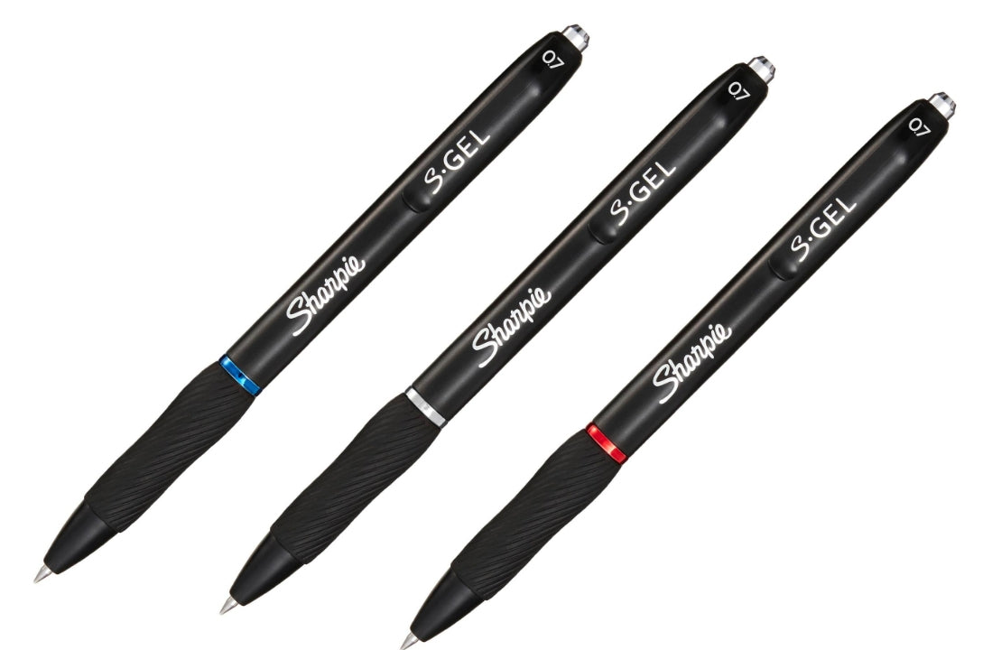 Sharpie Gelschreiber 3er Set – 3 Farben, 0,7 mm, schnelltrocknend, Druckmechanik
