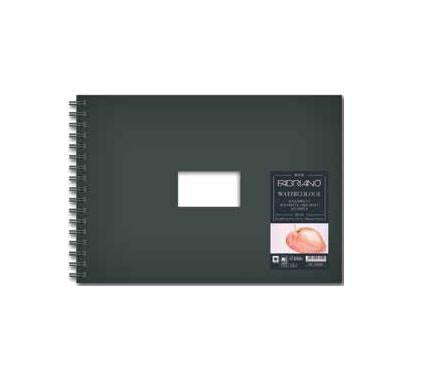 Fabriano Aquarellblock – A4 – 300 g/m² – Spiralbindung – 25 Blatt, Weiss, Kaltgepresst – FSC
