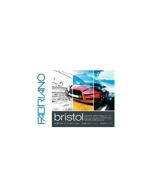 Fabriano Bristol Skizzenblock – A4 – 250 g/m² – 20 Blatt – Weiss, glatt