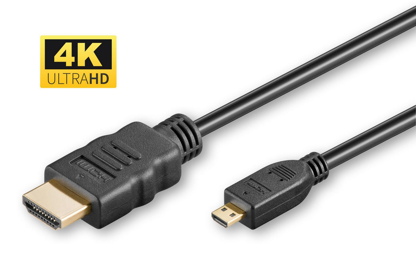 Microconnect Micro-HDMI auf HDMI Kabel HDMI 1.4 – 4K 30 Hz – 2 m – Ethernet