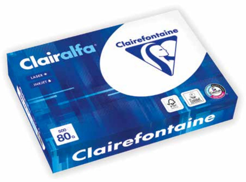 Clairefontaine Kopierpapier – A4, 80 g/m², hochweiss – für Inkjet/Laser/Kopierer – FSC – 200 Blatt