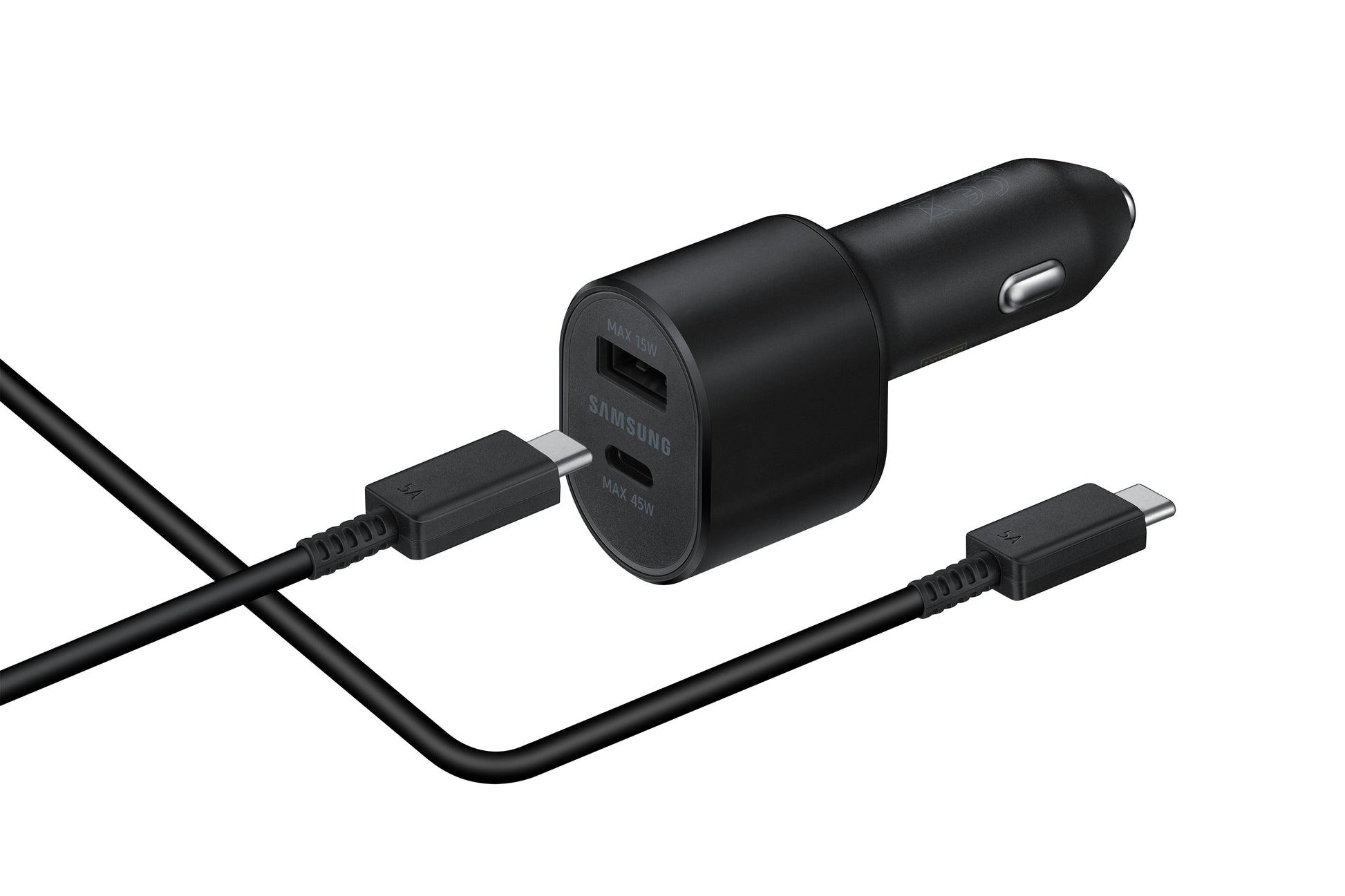 Samsung Auto-Ladegerät – 60 W – USB‑C PD + Micro‑USB, 1 m Kabel – Schwarz