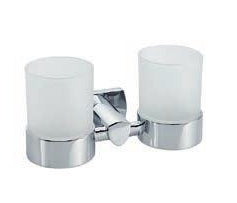 Diaqua Zahnbürstenhalter BIASCA – 18,9×9,6×10,2 cm, Glas/Metall, Wandmontiert, Chrom