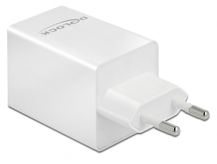 DeLOCK USB-Ladegerät 48 W – USB-C×1, USB-A×1 – PD 3.0, GaN, EU-Stecker (Typ C)