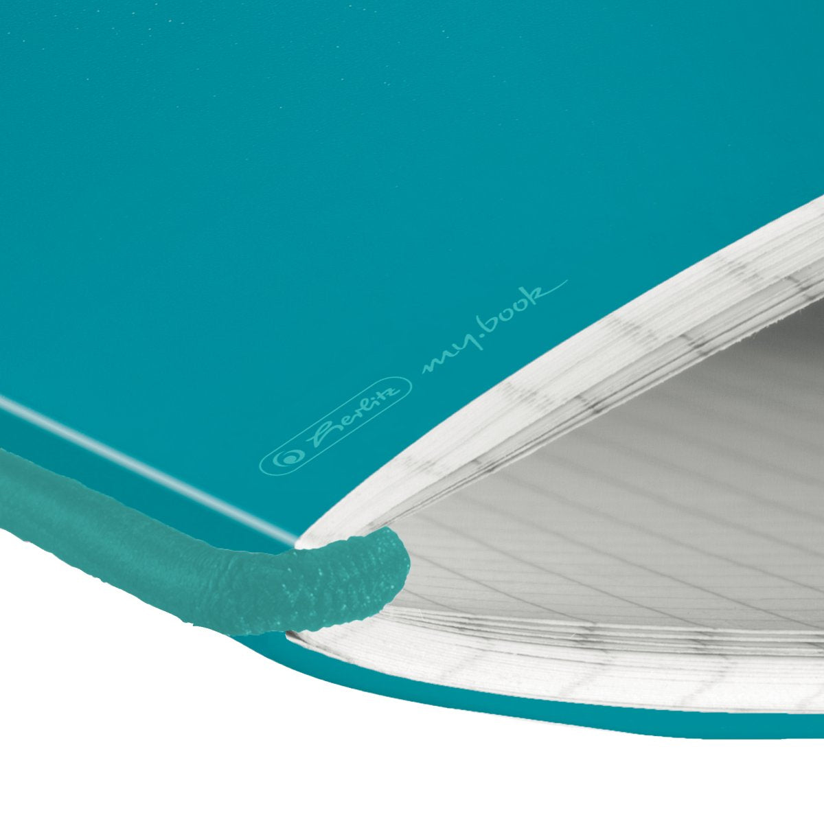 Herlitz Notizheft – A5 – kariert – 40 Blatt – 80 g/m² – Hardcover, Gummiband – türkis