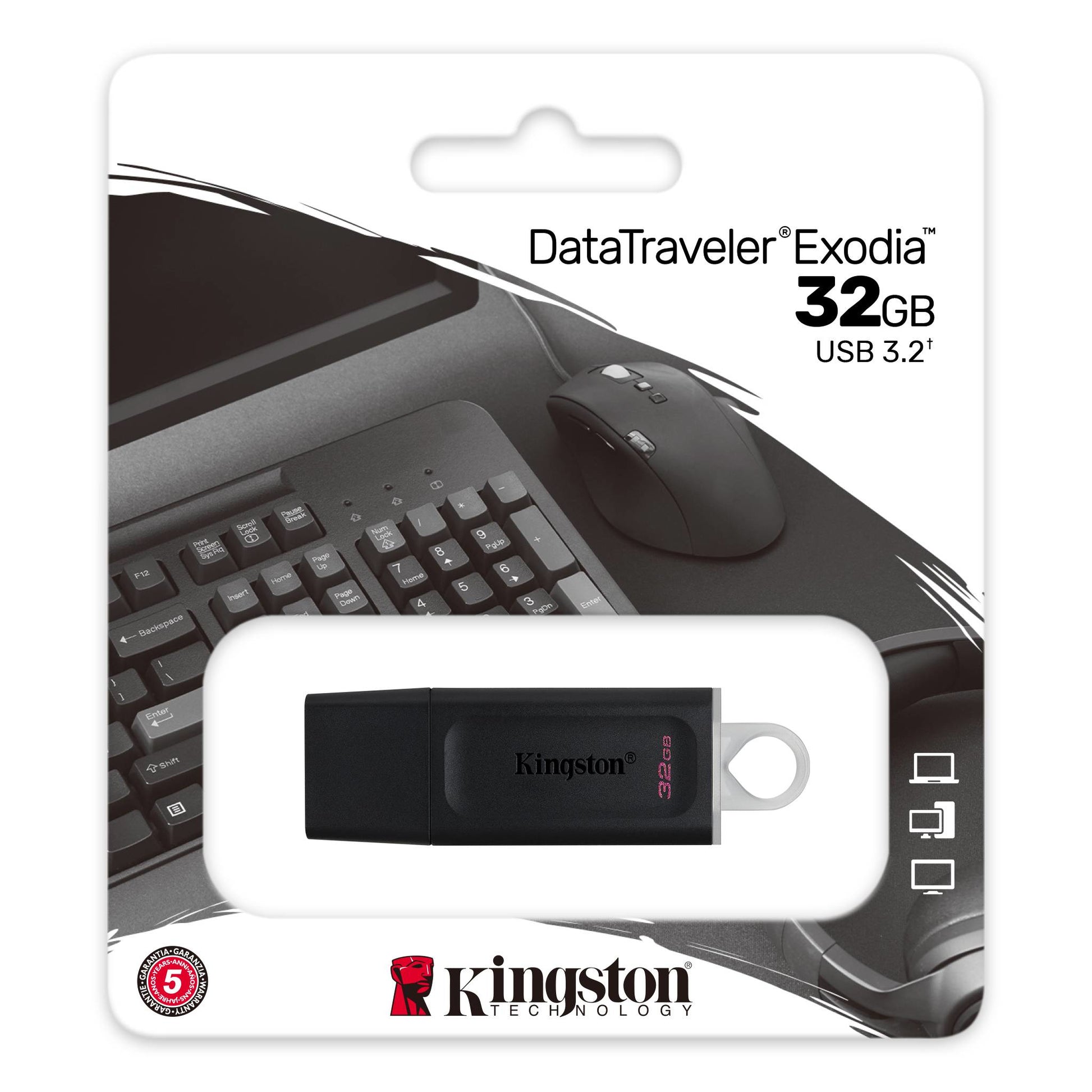 Kingston Technology Kingston DataTraveler Exodia – 32 GB USB 3.2 Gen 1, Schwarz