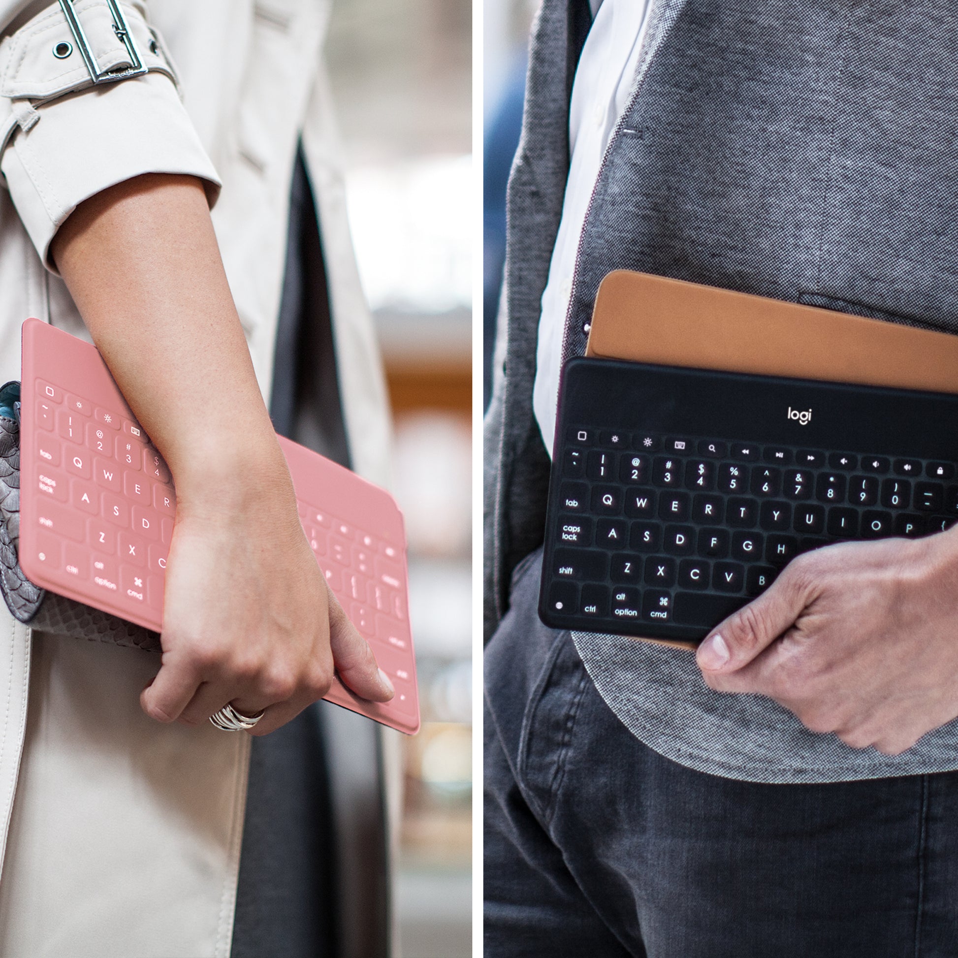 Logitech Keys-To-Go – Kabellose Tastatur (Bluetooth), CH-Layout (DE-CH), Rosa